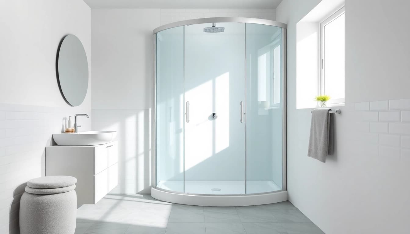Schön gestaltete sonni Duschkabine 90x90 in modernem Badezimmer mit eleganten Details.
