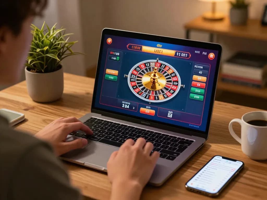 Engaging roulette gameplay at 11win with a cozy home setup and responsible gaming elements