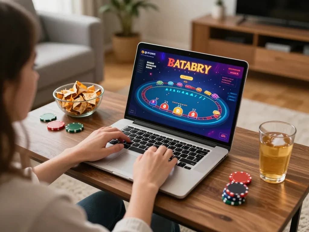 Player enjoying online poker at home, showcasing the fly88 gaming experience