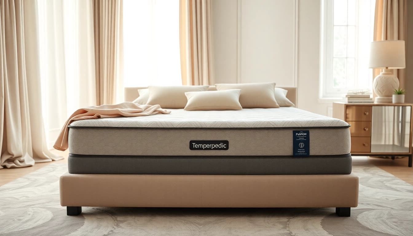 Experience the comfort of a temperpedic mattress in a beautifully designed bedroom setting.