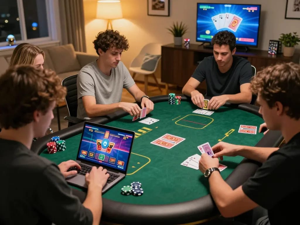 Engaging in strategic gameplay on gg88 online casino interface showcasing card games and vibrant atmosphere.