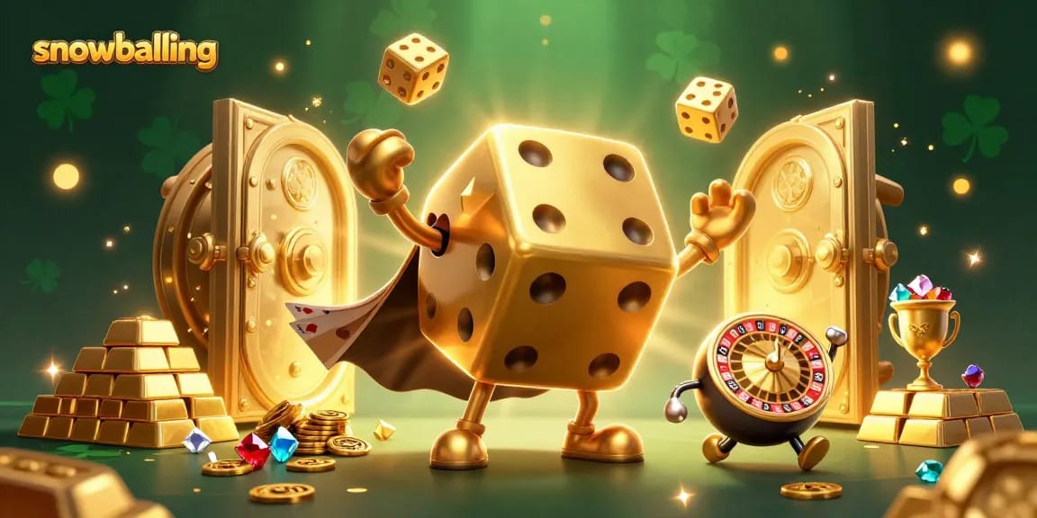Engage in snowballing while navigating thrilling golden dice and vibrant casino treasures!