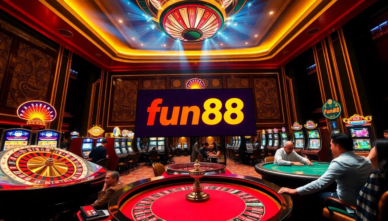 Join the excitement of online gambling with fun88 đăng nhập at a luxurious casino scene.