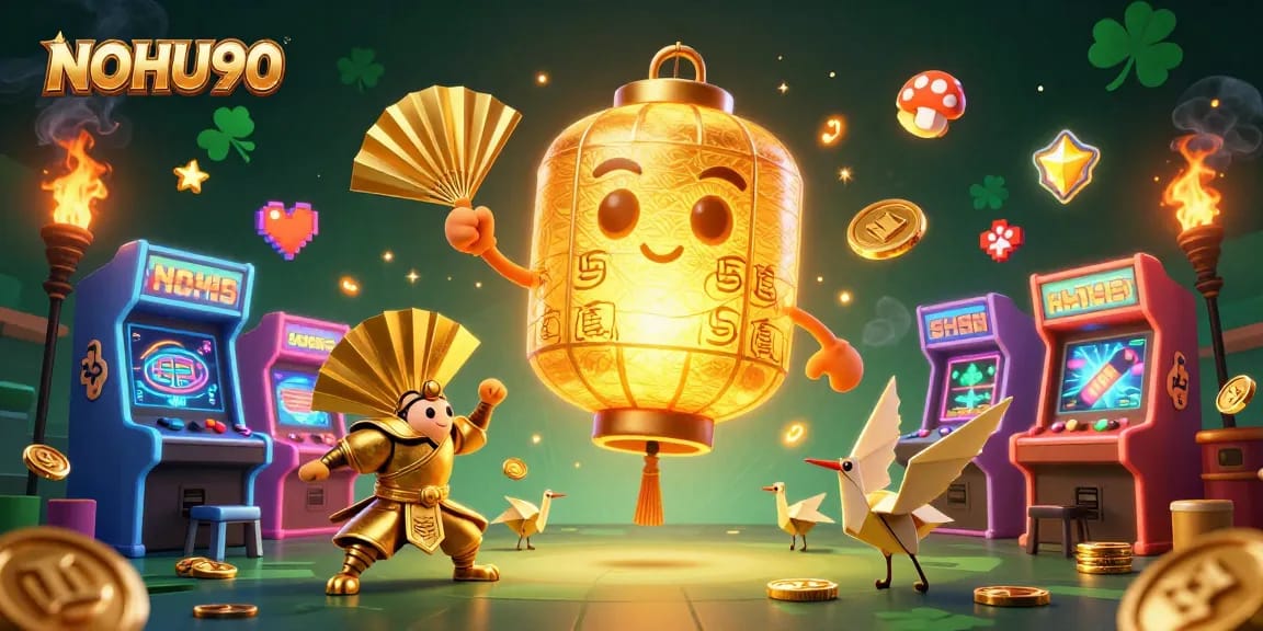 Experience the thrill of NOHU90 with colorful gaming fun and lucky charm spirits!