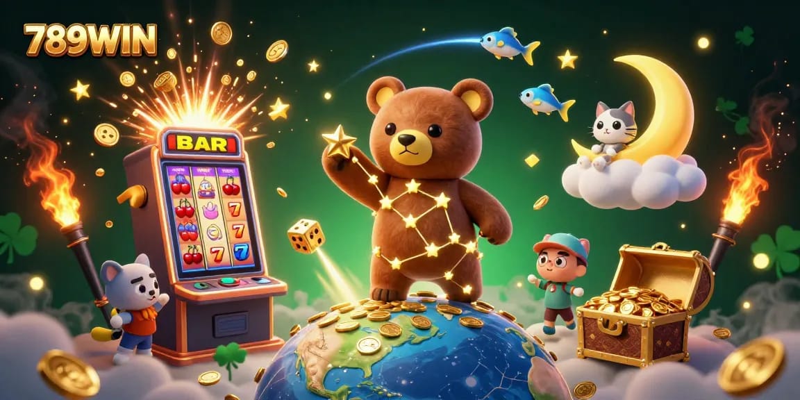 Experience the excitement of 789WIN with a vibrant illustration of a casino-themed scene filled with action and winning moments.