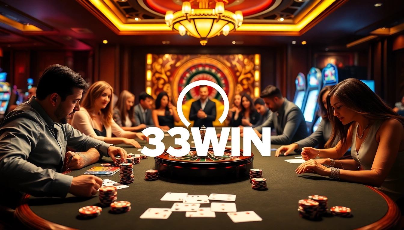 Experience the thrill of gaming at 33WIN with vibrant casino elements in action.