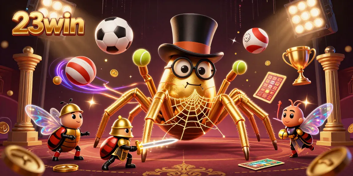 Watch the 23win casino transformation unfold with a unique 3D illustration of characters engaging in a vibrant gambling scene.