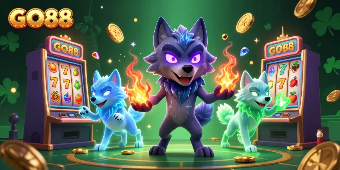 Experience winning with GO88's dynamic casino atmosphere filled with slot games and ghostly characters.