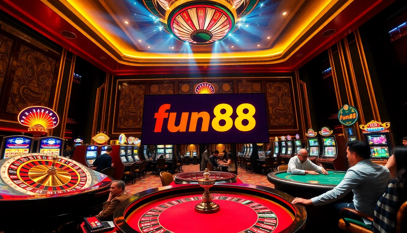 Join the excitement of online gambling with fun88 đăng nhập at a luxurious casino scene.