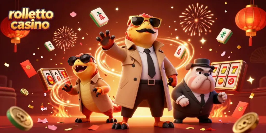Experience the excitement of rolletto casino as raptors in a trench coat approach a VIP lounge.