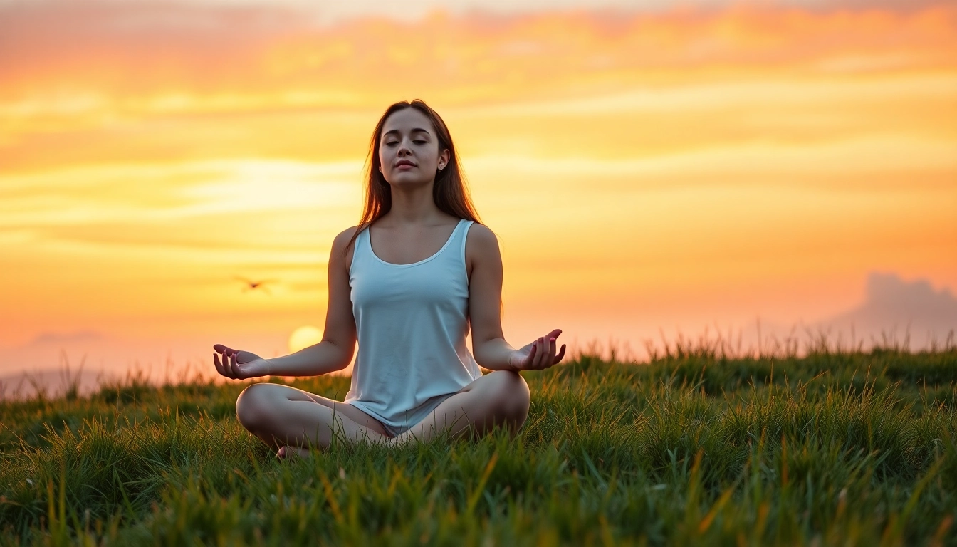 Promoting mental wellness through serene meditation on a tranquil hilltop.