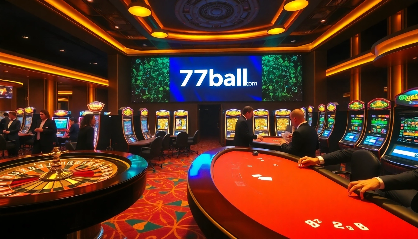 Engaged players strategizing at a luxurious table in 77ball com casino.