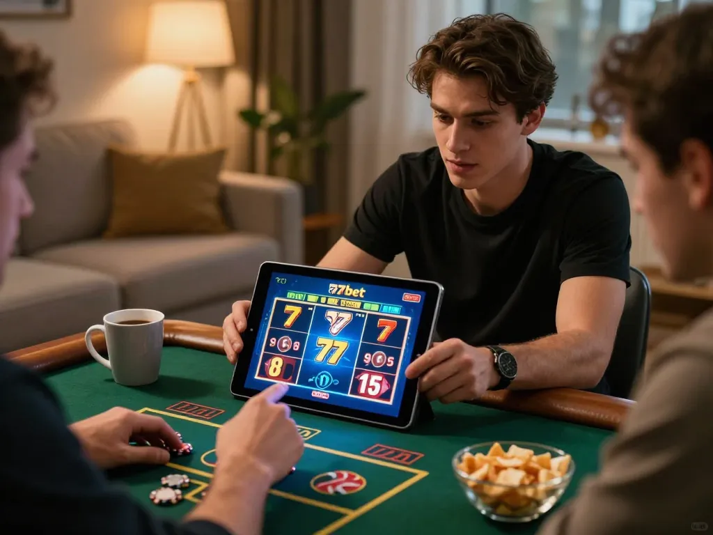 Experience thrilling online gambling with 77bet app in a cozy home environment