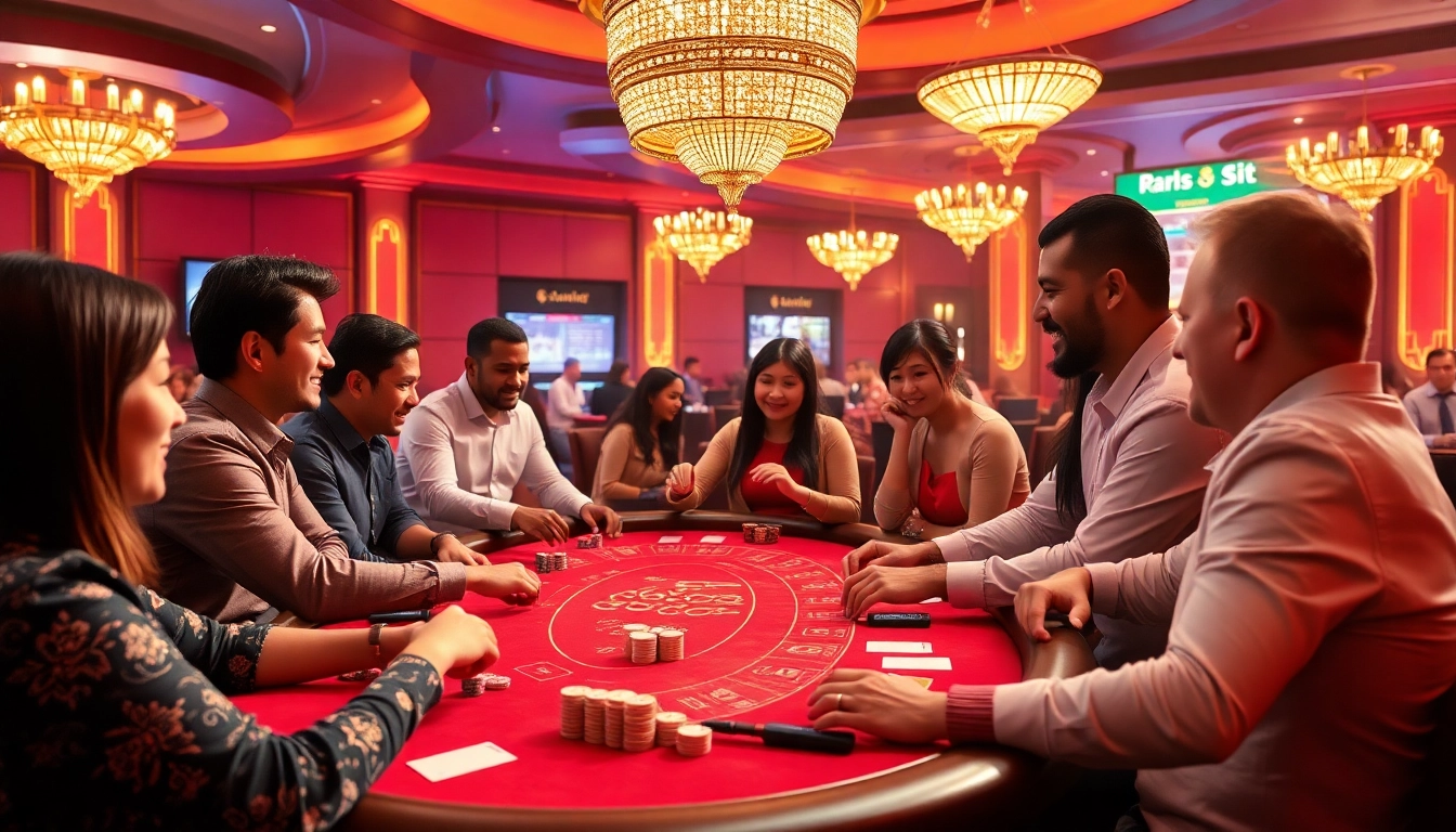 Exciting online casino scene at luck8win.live showcasing players in a vibrant environment.