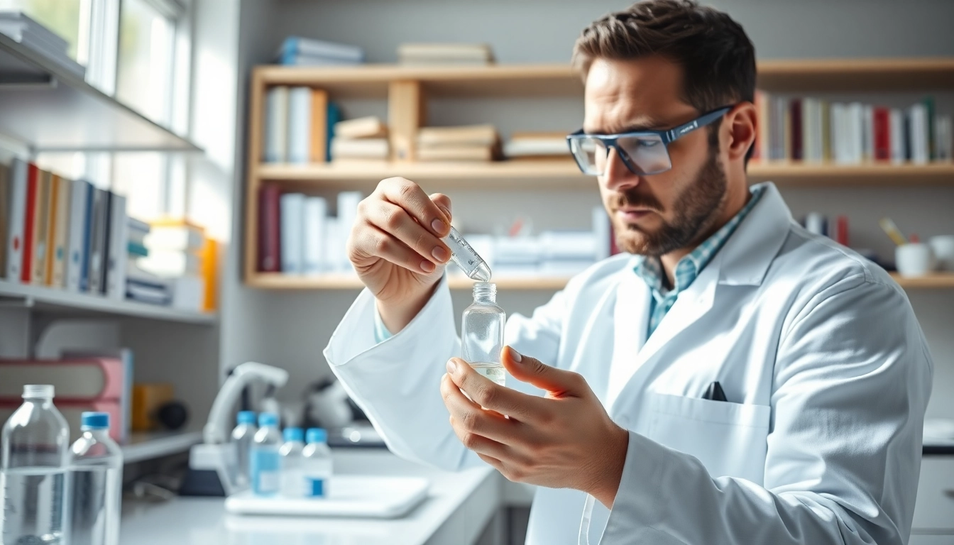 Measuring peptides in a lab setting in the UK.