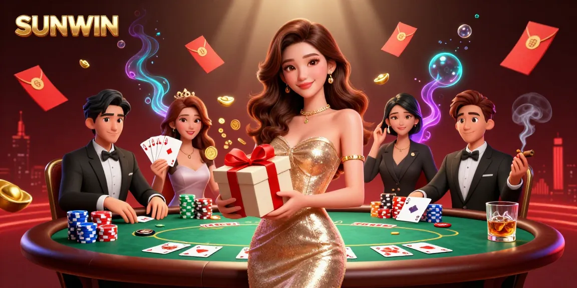 SUNWIN attracts players with an inviting festive casino scene and vibrant game elements.