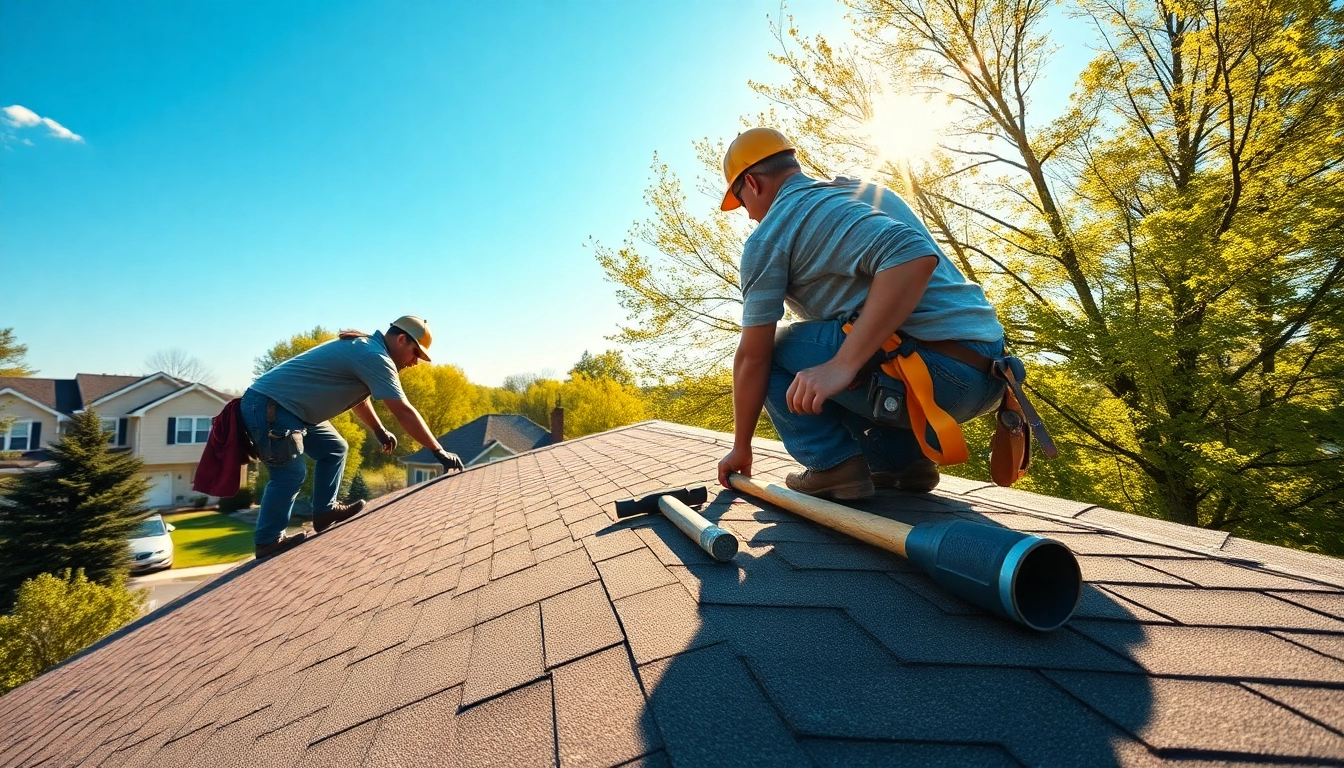 Workers installing a roof in South Jersey, highlighting quality craftsmanship and teamwork.