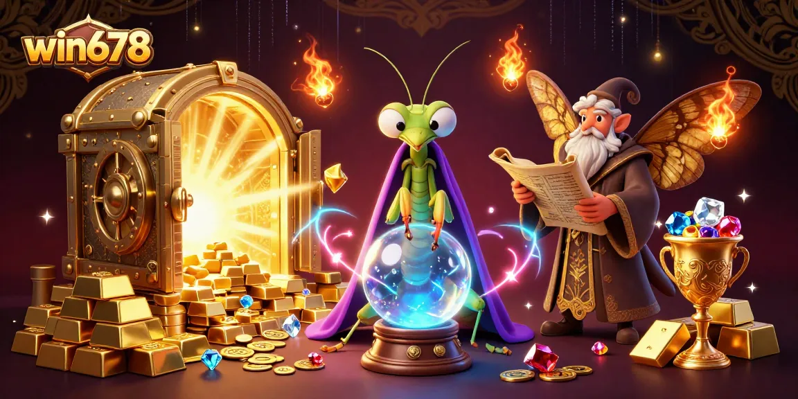 Experience thrilling wins at win678 with enchanting fortune tellers and treasures in a vibrant casino scene.