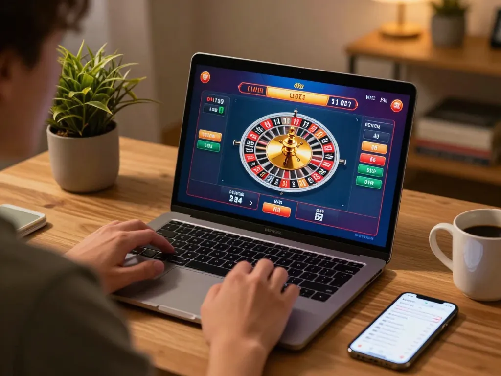 Engaging roulette gameplay at 11win with a cozy home setup and responsible gaming elements