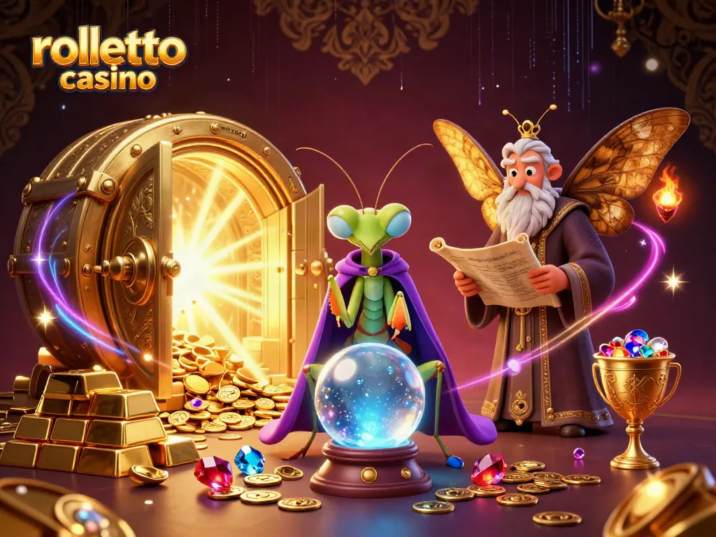 Engage with rolletto casino's exciting games in a vibrant 3D casino scene.