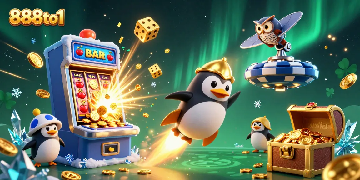 Experience thrilling moments with 888to1 while spinning on a jackpot slot machine surrounded by gold coins.