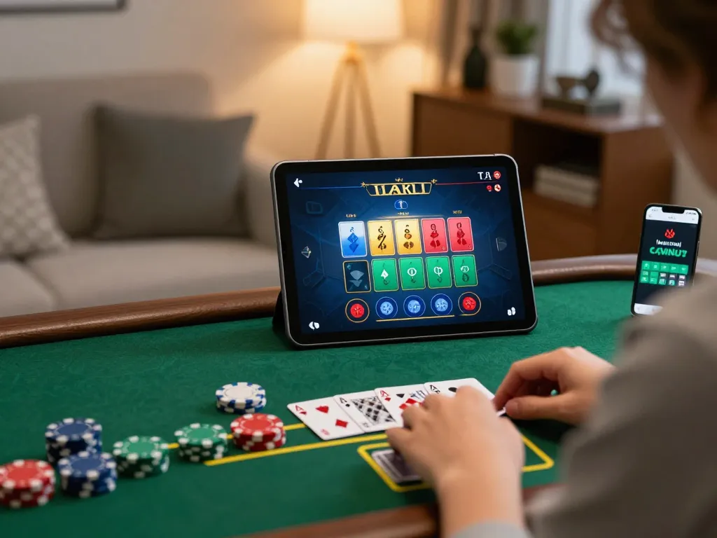 Engaging online blackjack gameplay at 789winco in a cozy home setting.