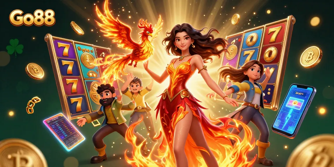 Experience the thrill of winning with Go88's vibrant 3D slot games featuring stunning characters and crypto elements.
