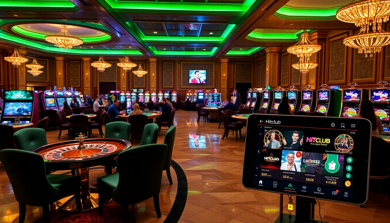 Hitclub offers an engaging mobile casino experience with luxurious tables and vibrant slot machines.