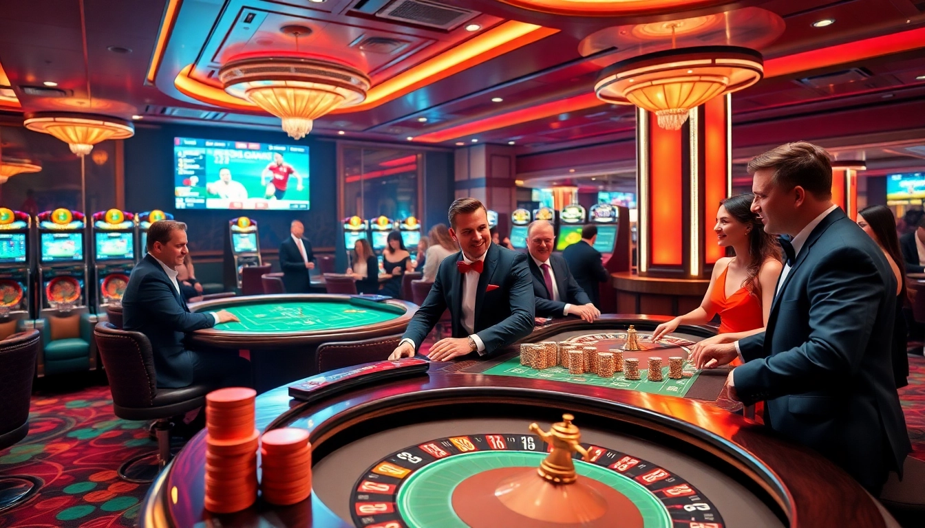 Exciting view of gamblers enjoying quality games at Luongsontv casino platform with vibrant atmosphere.