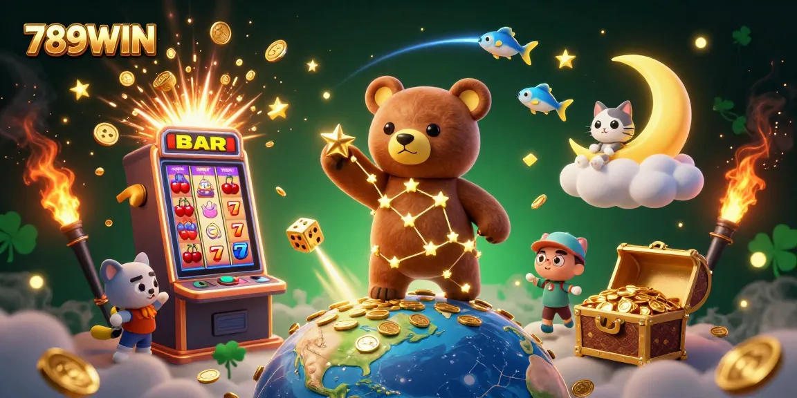 Experience the excitement of 789WIN with a vibrant illustration of a casino-themed scene filled with action and winning moments.
