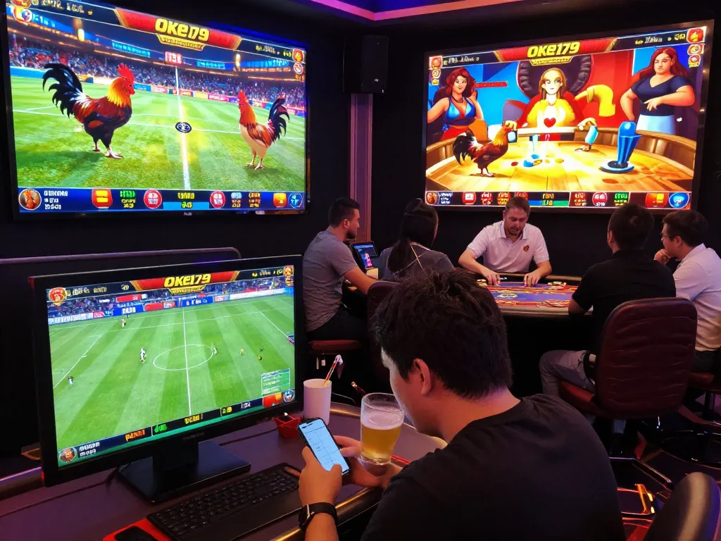 Users engaging in live betting on the Oke179 platform, experiencing exciting online gambling activities.