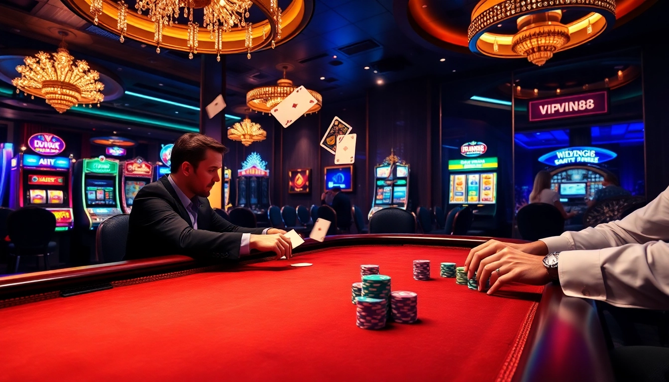 Play and win at VIPWIN88’s luxurious casino with high-stakes poker action and vibrant game displays.