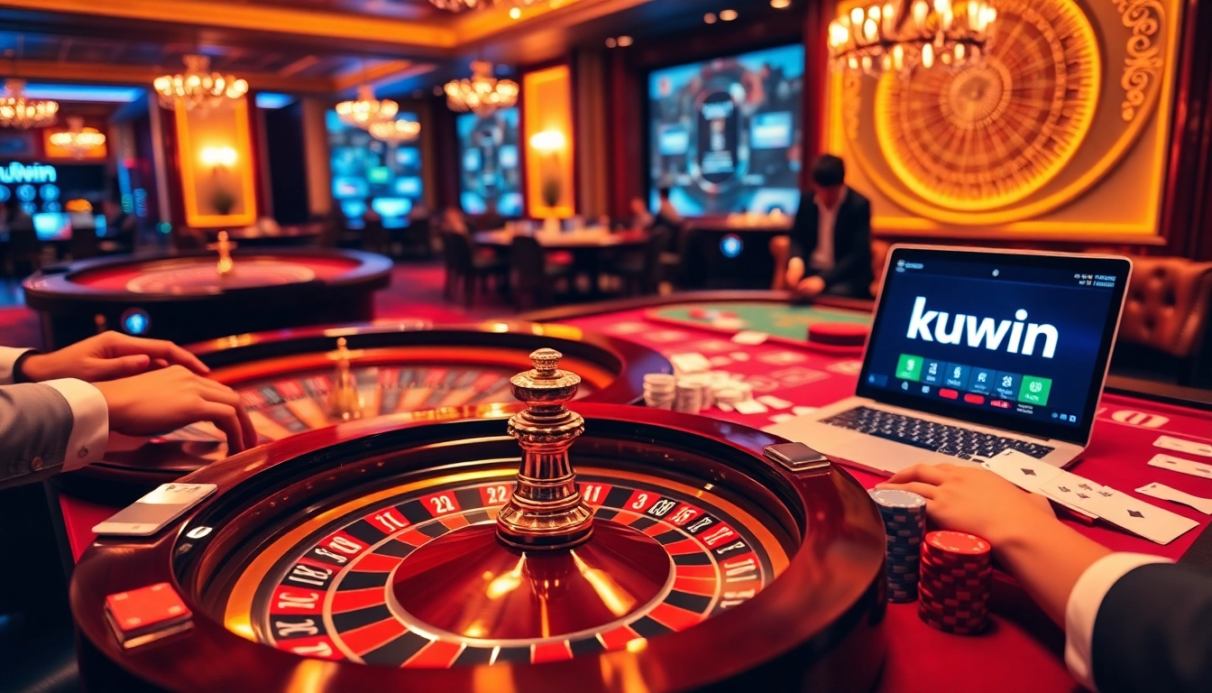 Kuwin online casino table with vibrant gameplay and engaging players highlighted.