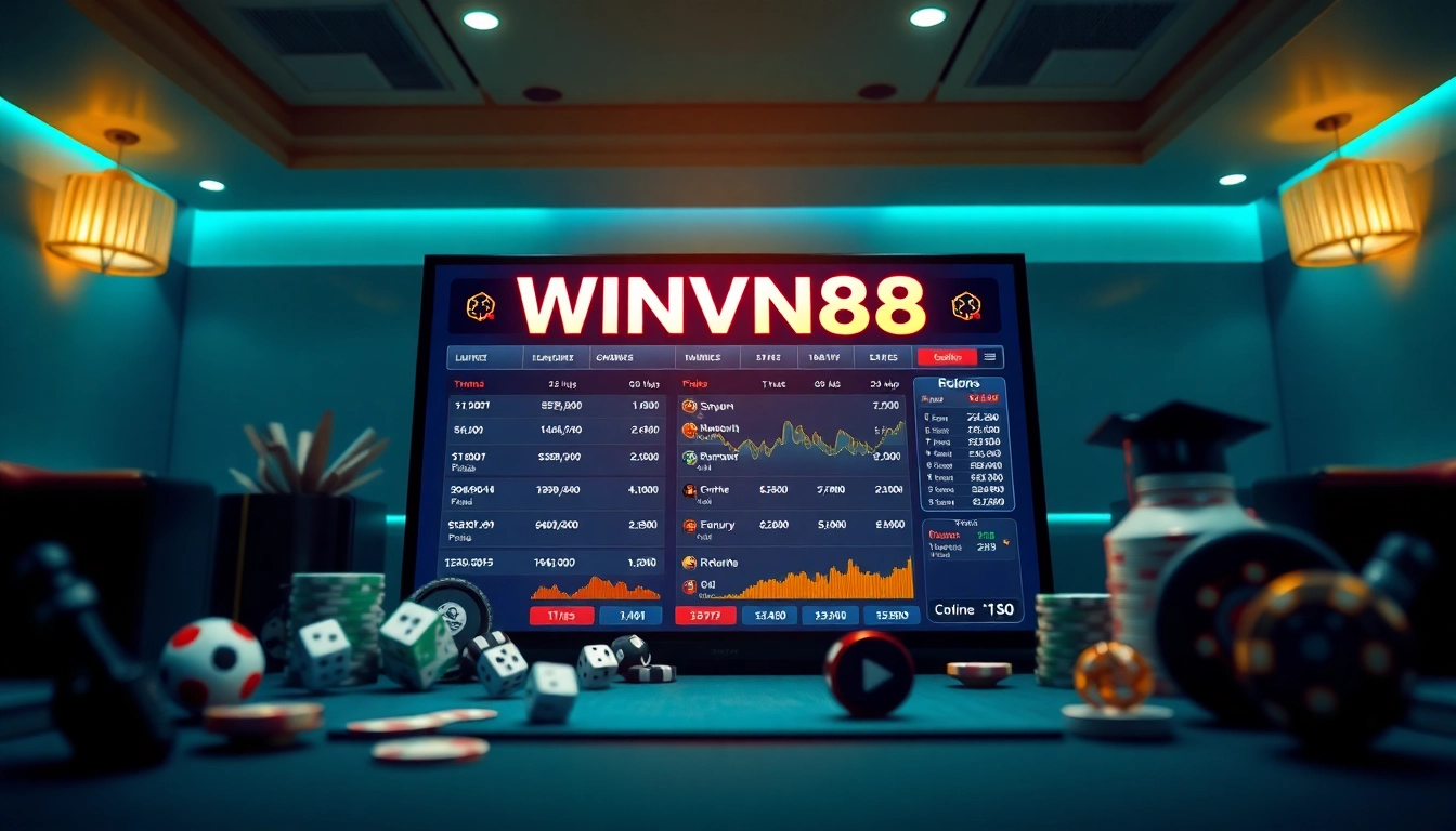 WINVN88 live betting platform showcasing diverse gaming options in a vibrant, inviting environment.