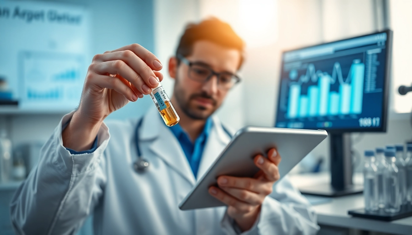 Tirzepatide analyzed by a healthcare professional in a modern lab setting.