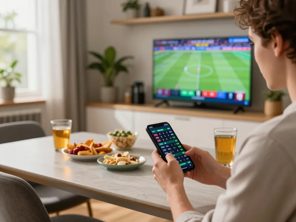 Engaging online gambling experience with lucky88 đăng nhập on a smartphone during sports betting.