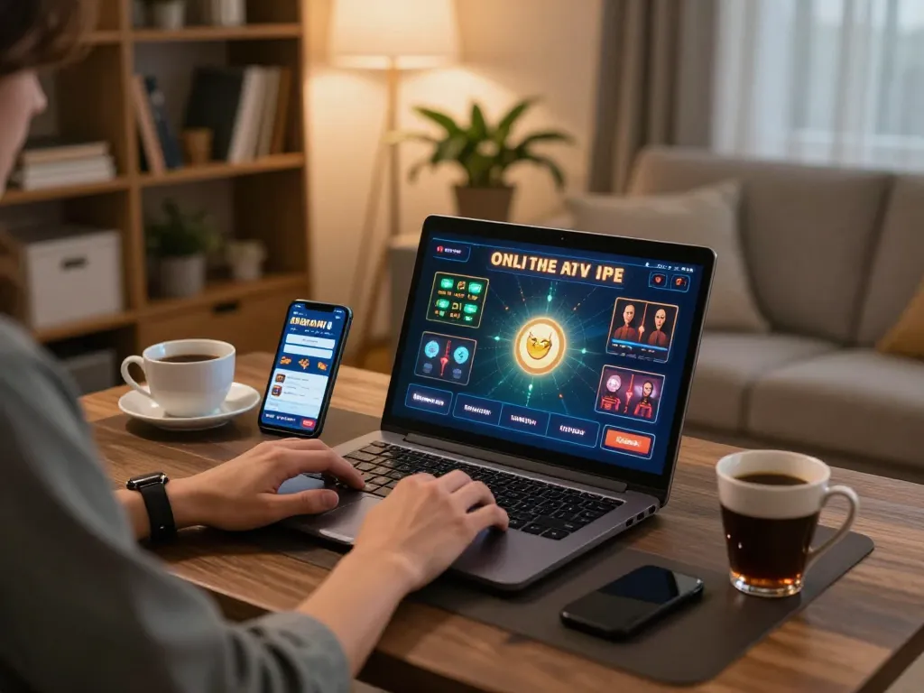 Player enjoying 3Bet gaming experience on a laptop during cozy home session.