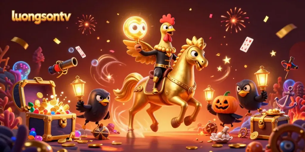 Experience thrilling action at luongsontv with vibrant live football streaming in a midnight casino scene.