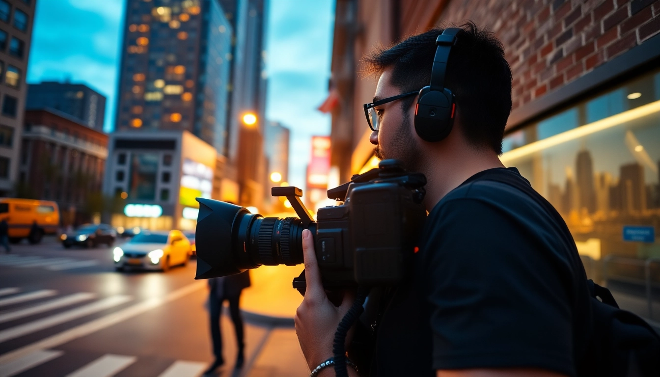 Capturing branded content in an urban setting with a dynamic videographer.