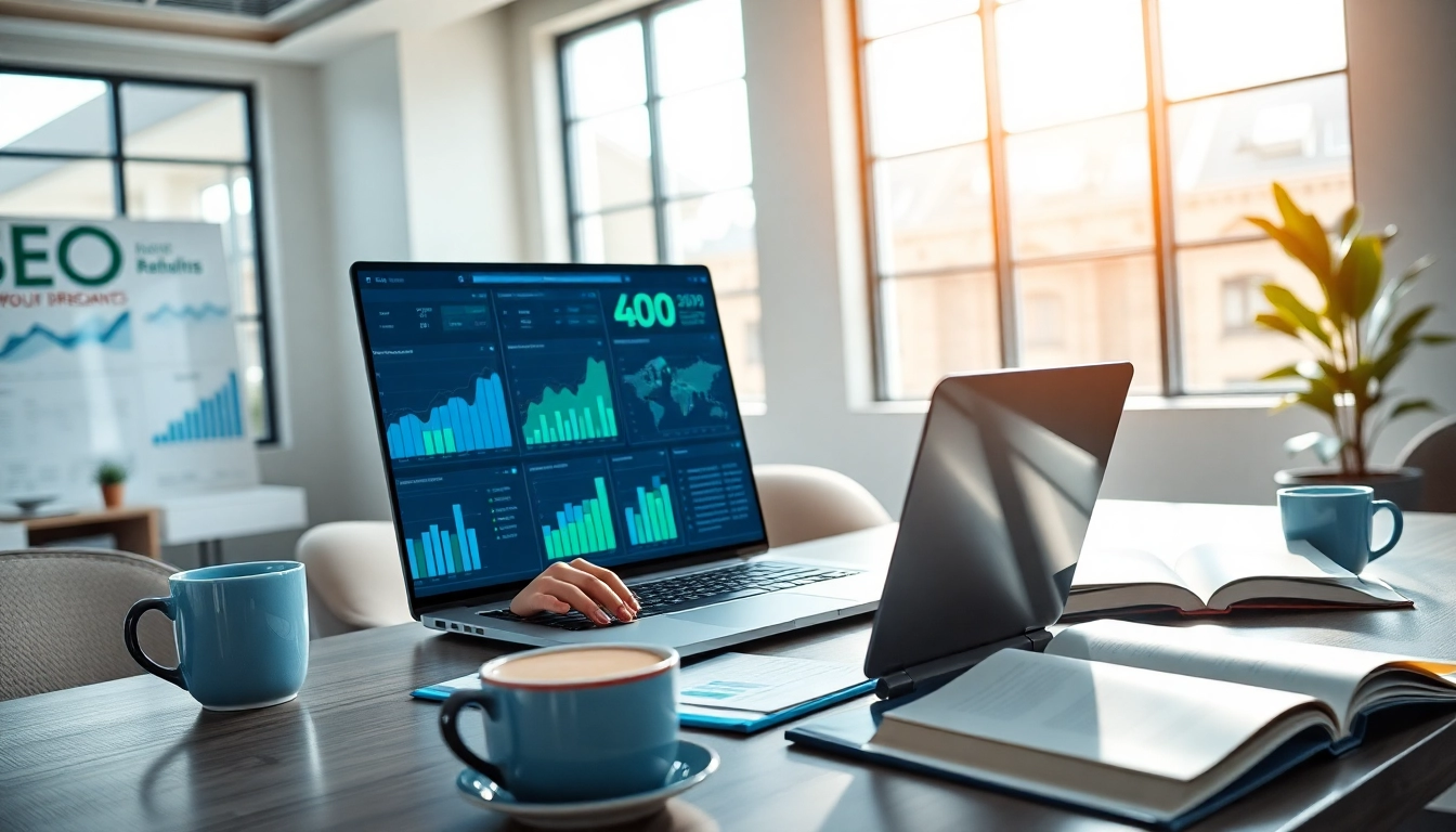Boost your SEO Rank with a focused analysis in a modern office setting.