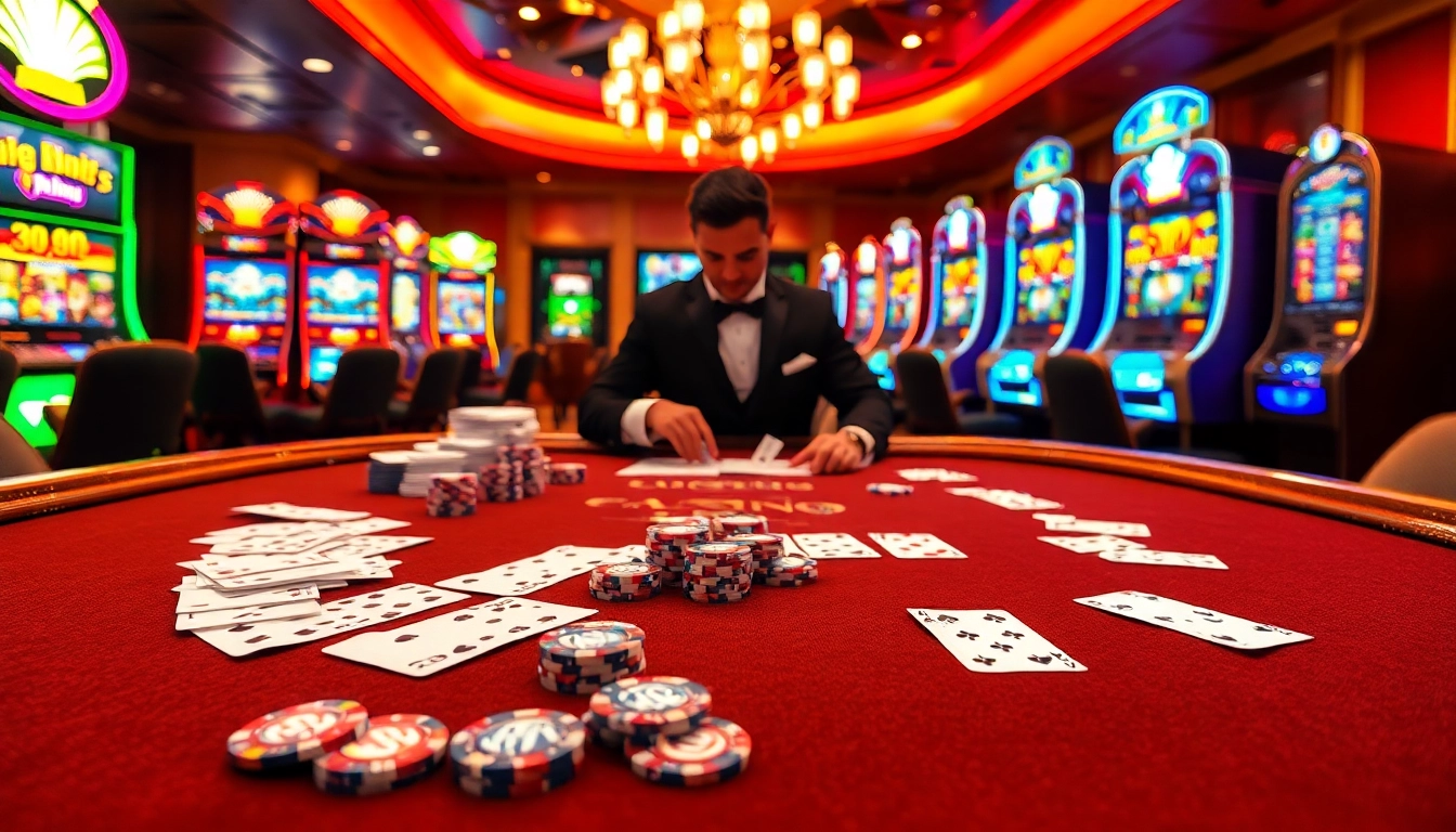Experience the thrill of GG88 slot Link with vibrant casino tables and sleek slot machines.