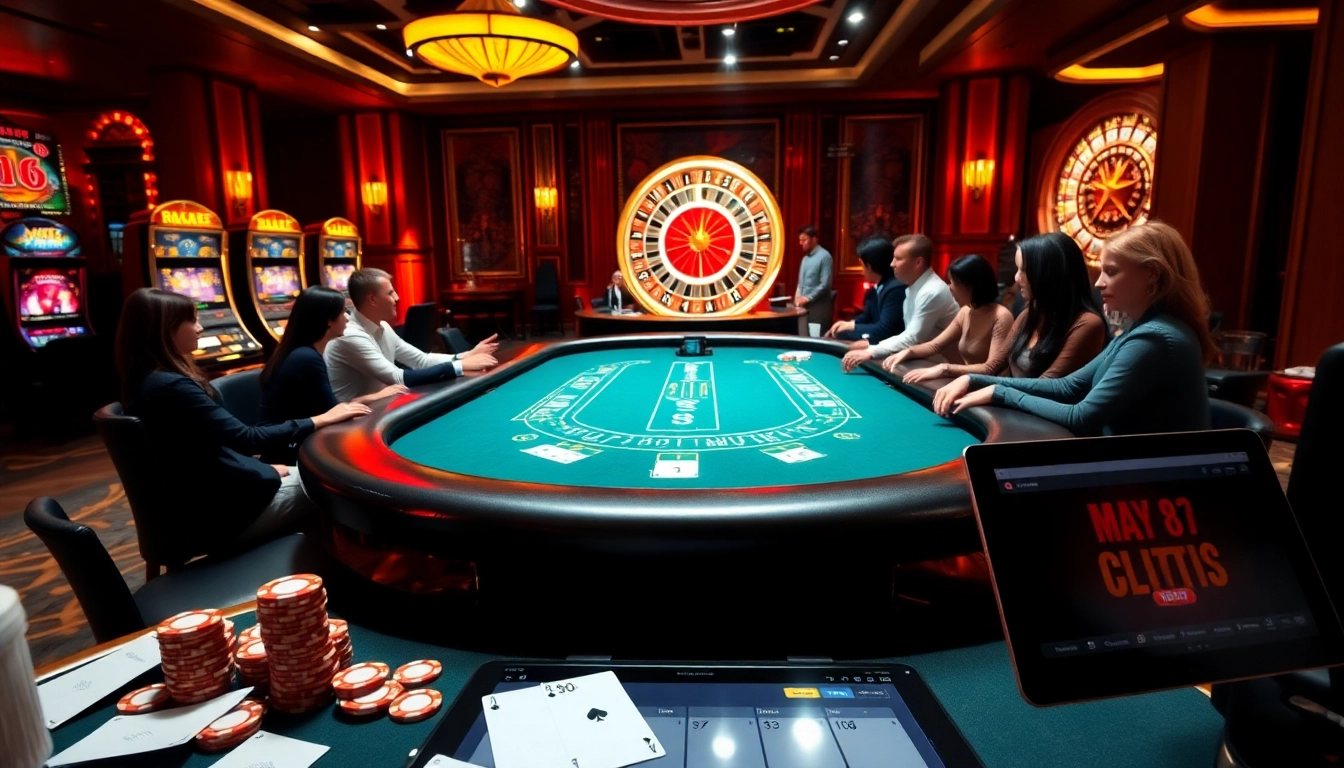 Engage in thrilling gaming experiences at https://may88.click/ with vibrant casino tables and energetic players.
