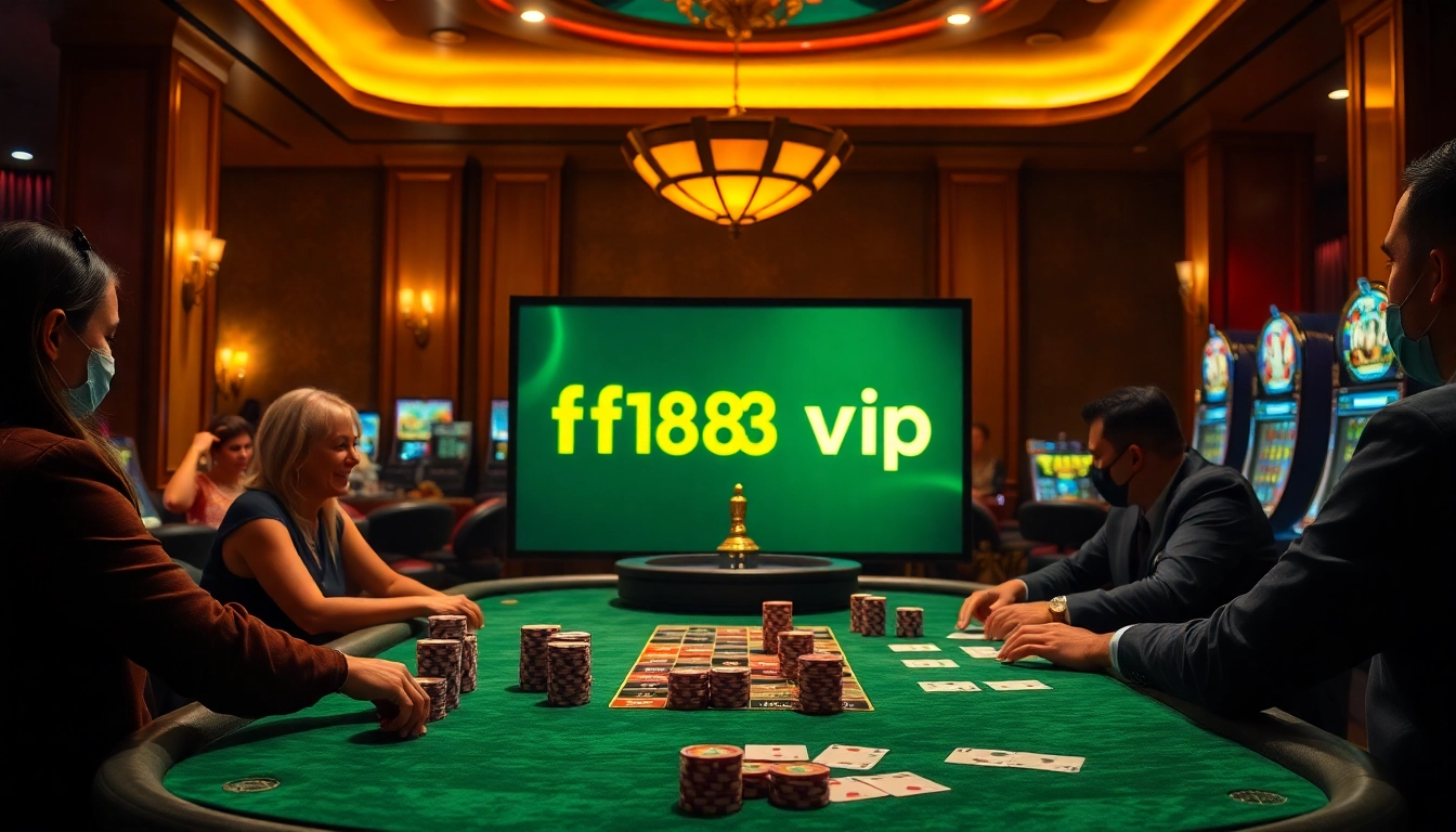 Excited players enjoy an engaging poker game with f168 vip branding showcased elegantly.